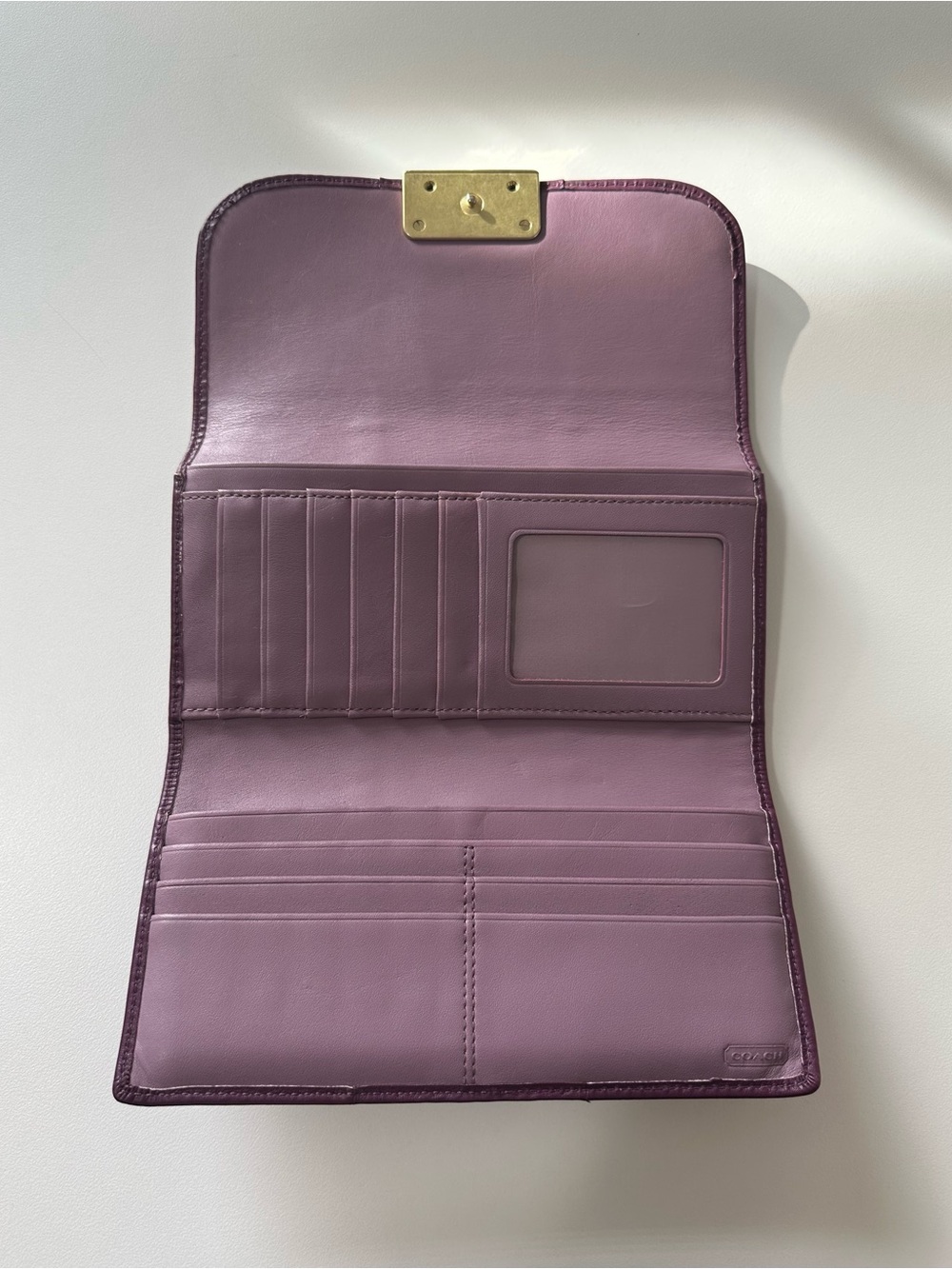 Coach Kristin Large Tri-Fold Wallet – Burgundy / Plum/ OBO - Picture 4 of 15